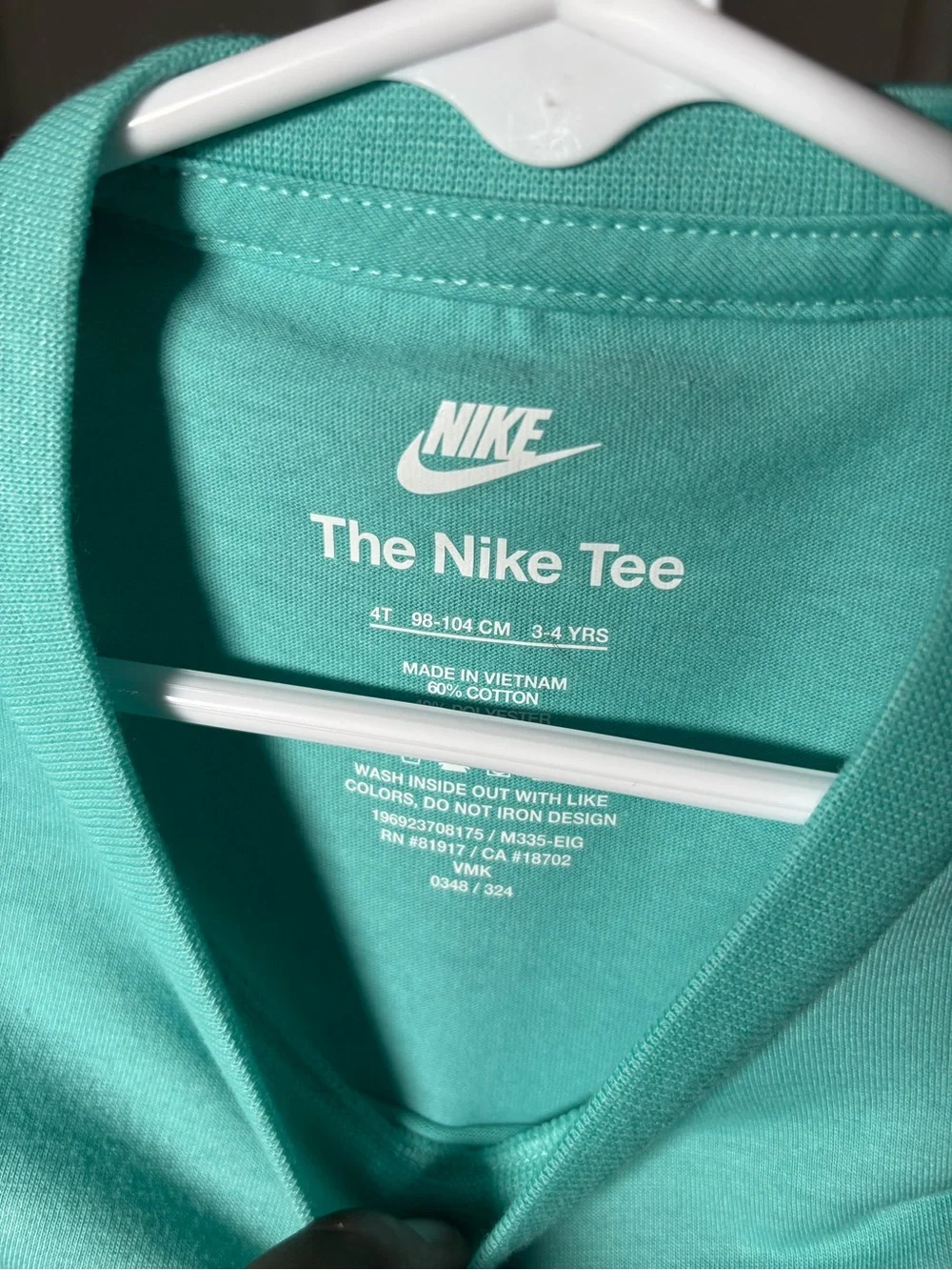Nike Teal Long-Sleeve Graphic Tee with Multicolor Swoosh